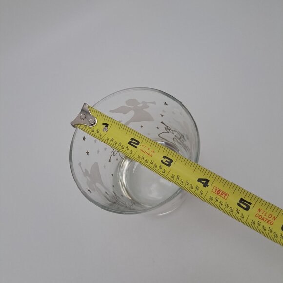 Anchor Hocking Clear Glass Gold White Angel and Star Design Mid-Century Modern - Picture 3 of 13